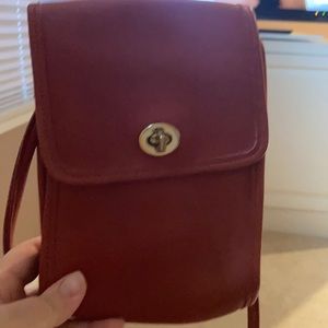 Melon Leather Coach Crossbody NWOT
